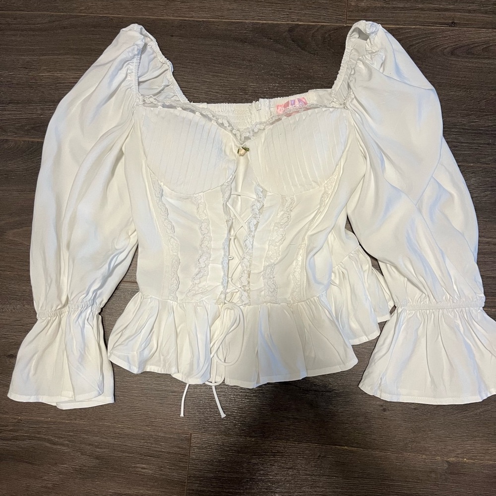 Elegant Victorian Style Corset Blouse - Picture 3 of 9